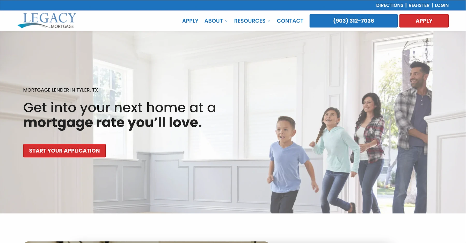 Website design for Legacy Mortgage Group in Tyler, TX