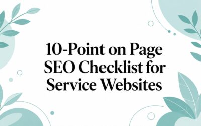 10-Point on Page SEO Checklist for Service Websites